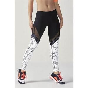 Fabletics Black White Salar Meah Powerhold Legging Size S